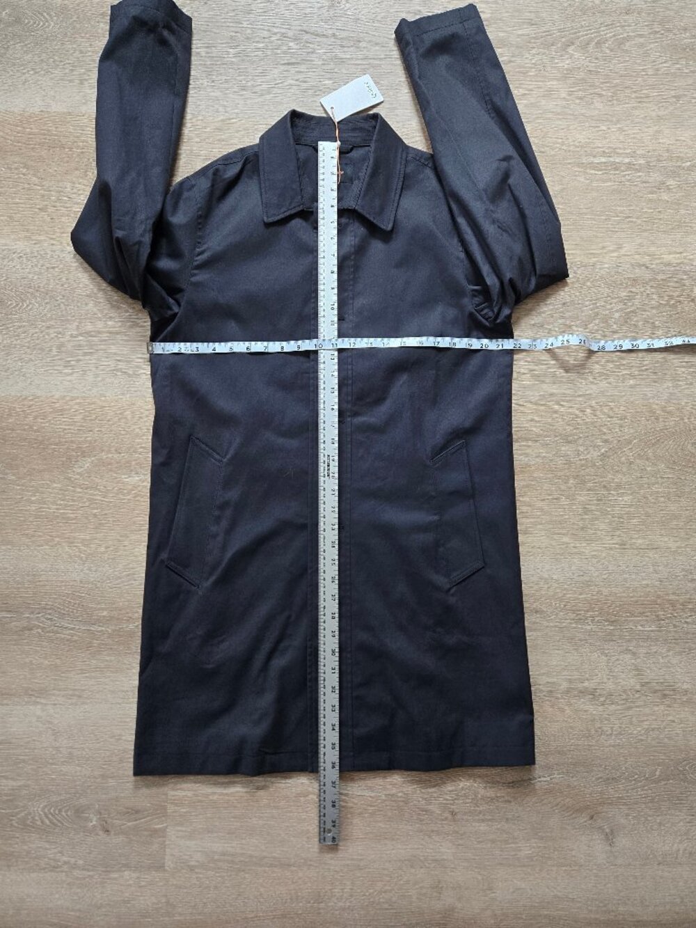 Quince Comfort Stretch Trench Coat Midnight Black Medium New With Tags No Belt - Picture 5 of 15